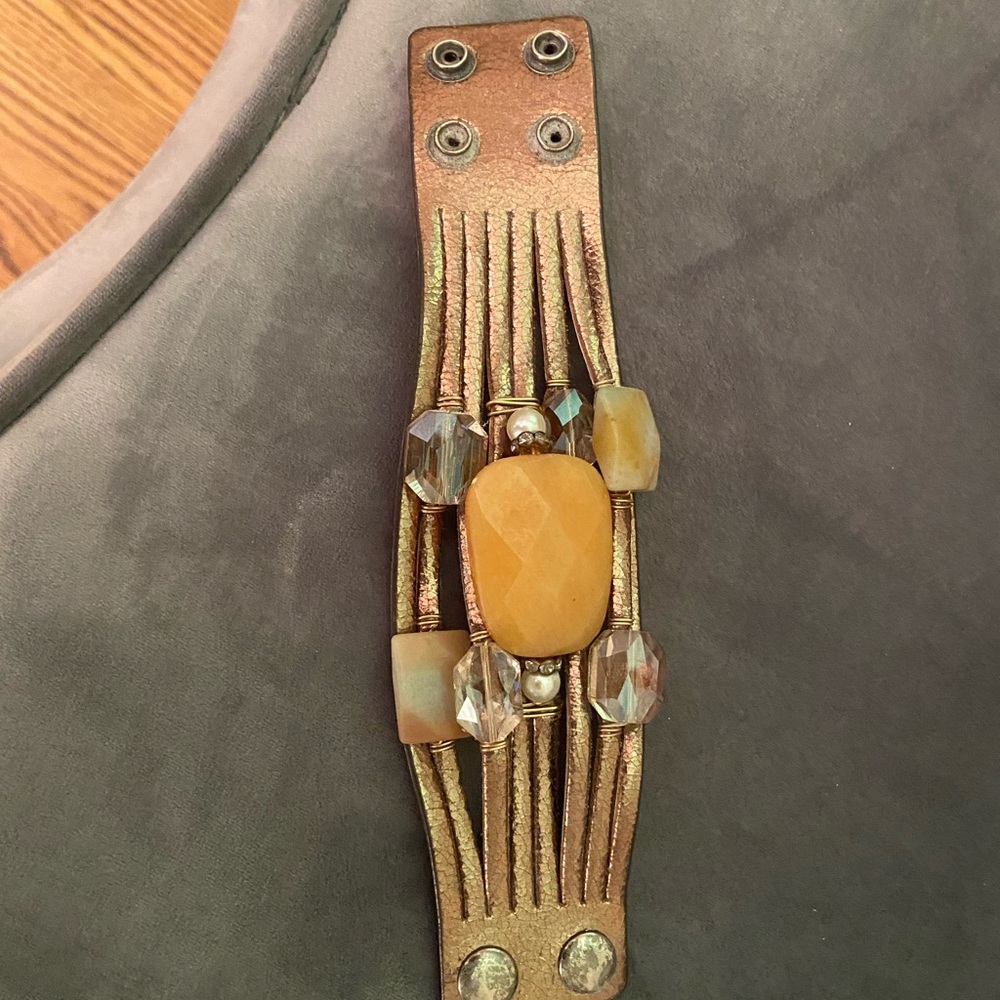 Leather adorned bracelet